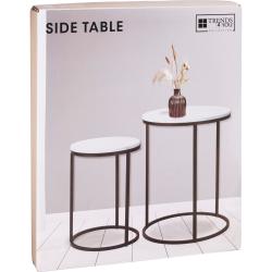 H S Collection Stolek odkládací kov/MDF bílá/černá