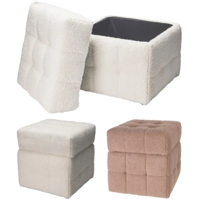 H S Collection Taburet 38 × 38 × 37 cm béžová