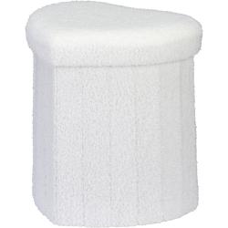 H S Collection Taburet s úložným prostorem srdce 34 × 28 × 35 cm bílá