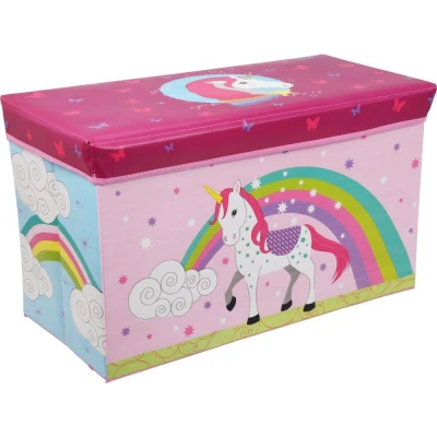 H S Collection Úložný box jednorožec 60 × 30 × 35 cm růžová