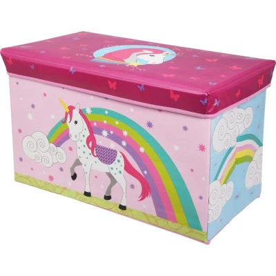 H S Collection Úložný box jednorožec 60 × 30 × 35 cm růžová