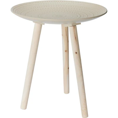 H & S Collection Odkládací stolek kulatý 41 cm béžový