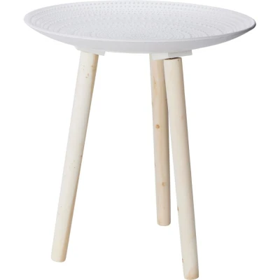 H & S Collection Odkládací stolek kulatý 41 cm bílý