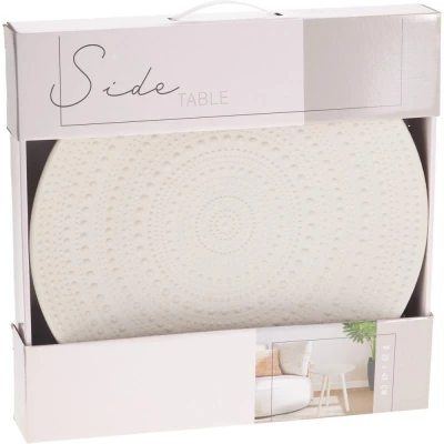 H & S Collection Odkládací stolek kulatý 41 cm bílý