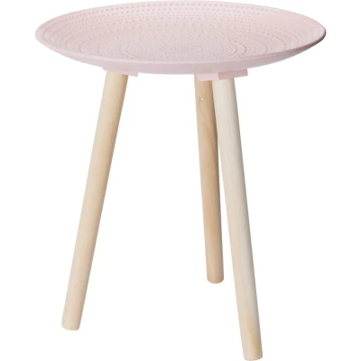 H & S Collection Odkládací stolek kulatý 41 cm růžový