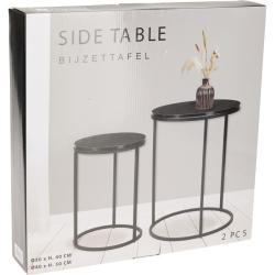 H S Collection Odkládací stolek sada 2 ks černá 40+50 cm
