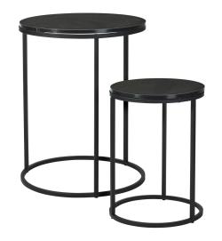 H S Collection Odkládací stolek sada 2 ks černá 40+50 cm