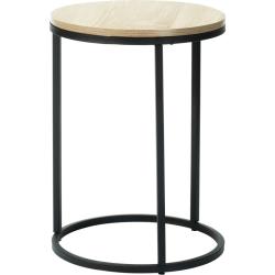 H S Collection Odkládací stolek sada 2 ks černá/dřevo 40+50 cm