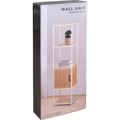 H S Collection Regál s policemi a skříňkou 153x43x33 cm