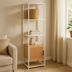 H S Collection Regál s policemi a skříňkou 153x43x33 cm