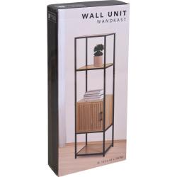 H S Collection Regál s policemi a skříňkou 153x43x33 cm černá/dřevo