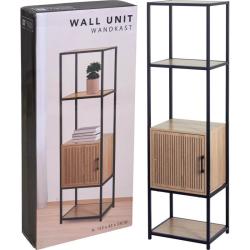 H S Collection Regál s policemi a skříňkou 153x43x33 cm černá/dřevo