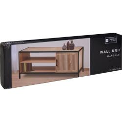 H S Collection TV stolek skříňka s policemi 116x33x45 cm černá/dřevo