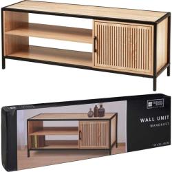 H S Collection TV stolek skříňka s policemi 116x33x45 cm černá/dřevo