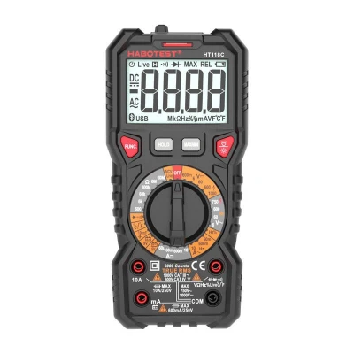 Habotest Digitální multimetr se svítilnou HT118C, True RMS, NCV, testování baterií