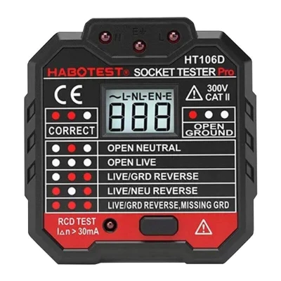 Habotest Tester zásuvek s digitálním displejem HT106D