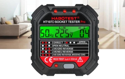 Habotest Zkoušečka zásuvek s digitálním displejem HT107D Habotest Zkoušečka zásuvek s digitálním displejem HT107D
