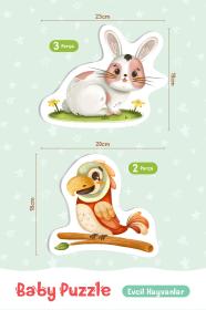 Hafotoys dětské puzzle roztomilá zvířátka 13 dílků