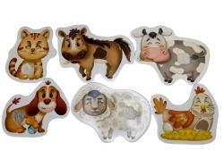 Hafotoys dětské puzzle domácí zvířátka 6 dílků