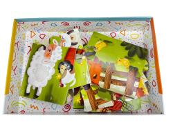 Hafotoys dětské puzzle farmářská zvířátka 12 dílků