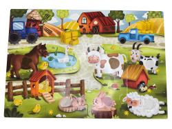 Hafotoys dětské puzzle farmářská zvířátka 12 dílků