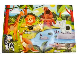 Hafotoys dětské puzzle zoo zvířátka 12 dílků