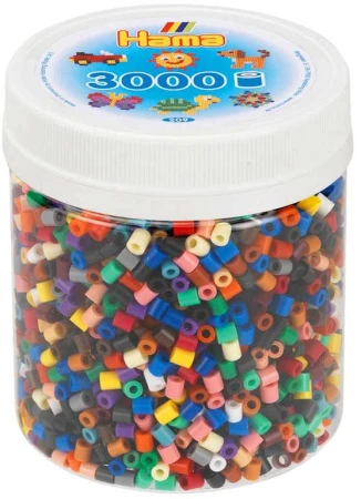 Hama Korálky barevné zažehlovací XL set 3000ks v plastové doze Hama Korálky barevné zažehlovací XL set 3000ks v plastové doze