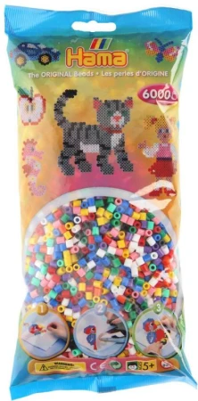 Hama Korálky dětské zažehlovací barevné set 6000ks v sáčku midi plast Hama Korálky dětské zažehlovací barevné set 6000ks v sáčku midi plast