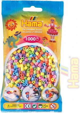 Hama Korálky dětské zažehlovací pastelové set 1000ks v sáčku midi plast Hama Korálky dětské zažehlovací pastelové set 1000ks v sáčku midi plast