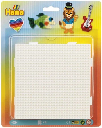 HAMA Podložka napojovací čtverec na zažehlovací korálky 14x14cm set 4ks na kartě HAMA Podložka napojovací čtverec na zažehlovací korálky 14x14cm set 4ks na kartě