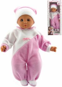 Hamiro panenka miminko 50cm textilní růžovo-bílý obleček v krabici plast Hamiro panenka miminko 50cm textilní růžovo-bílý obleček v krabici plast