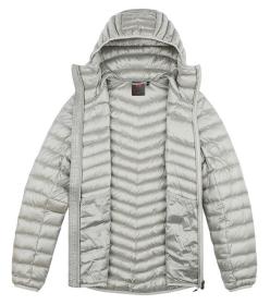 Hannah Ary light gray stripe 2022 dámská péřová bunda + šátek Kilpi