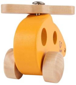Hape DŘEVO Baby helikoptera mini oranžová pro miminko (dřevěná hračka)