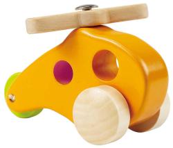 Hape DŘEVO Baby helikoptera mini oranžová pro miminko (dřevěná hračka)
