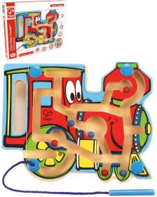 Hape DŘEVO Baby labyrint kuličkový mašinka s magnetickou hůlkou Hape DŘEVO Baby labyrint kuličkový mašinka s magnetickou hůlkou
