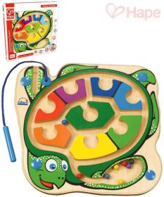 Hape DŘEVO Baby labyrint kuličkový želva s magnetickou hůlkou pro miminko Hape DŘEVO Baby labyrint kuličkový želva s magnetickou hůlkou pro miminko