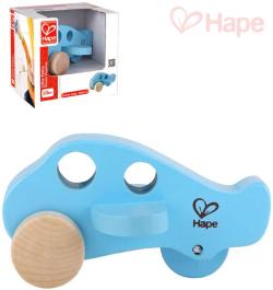 Hape DŘEVO Baby letadélko mini modré pro miminko (dřevěná hračka)