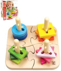 Hape DŘEVO Baby puzzle kreativní navlékací na tyčce (dřevěná hračka) Hape DŘEVO Baby puzzle kreativní navlékací na tyčce (dřevěná hračka)