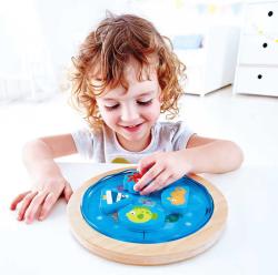 Hape DŘEVO Baby puzzle kruhové moře skládačka v rámečku pro miminko