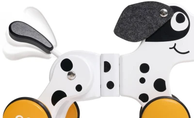 Hape DŘEVO Tahačka baby tahací pes Dalmatin (dřevěná hračka)