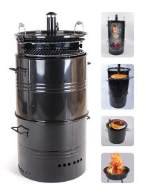 HAPPY GREEN Gril multifunkční GRIMSBY v. 103cm, ocel, ČER