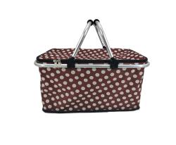 HAPPY GREEN Košík kempingový skládací 48x24x28cm Al+polyester mix dekorů