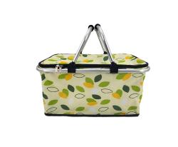 HAPPY GREEN Košík kempingový skladací 48x24x28cm Al+polyester mix dekorov