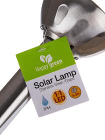 HAPPY GREEN Lampa solární KOULE 6cm, v.33,5cm, 1LED, nerez/sklo čirá