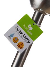 HAPPY GREEN Lampa solární KOULE 8cm, v.38,5cm, 2LED, nerez/sklo čirá