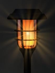 HAPPY GREEN Lampa solární pr.11,8cm, v.42,7cm, 12LED, PH ČER