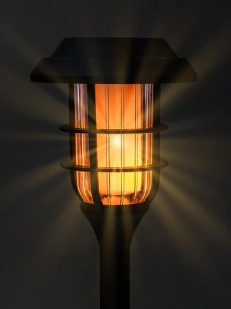 HAPPY GREEN Lampa solární pr.11,8cm, v.42,7cm, 12LED, PH ČER
