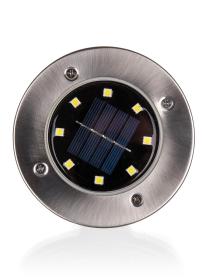 HAPPY GREEN Lampa solární zápustná podlahová 12cm PH/nerez