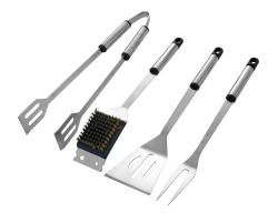 HAPPY GREEN Nářadí grilovací BBQ nerez sada 4díl.