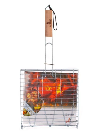 HAPPY GREEN Opékač na 3 ryby 58x25x7cm BBQ, dřev. rukojeť